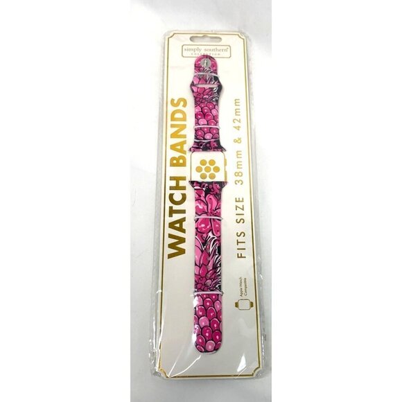 Apple Watch Replacement Band Simply Southern Floral Pink White Silicone 38-42mm - Picture 1 of 3